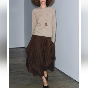 ZARA ZW COLLECTION VOLUMINOUS MIDI SKIRT NWT SIZE XS #ZARAWOMAN